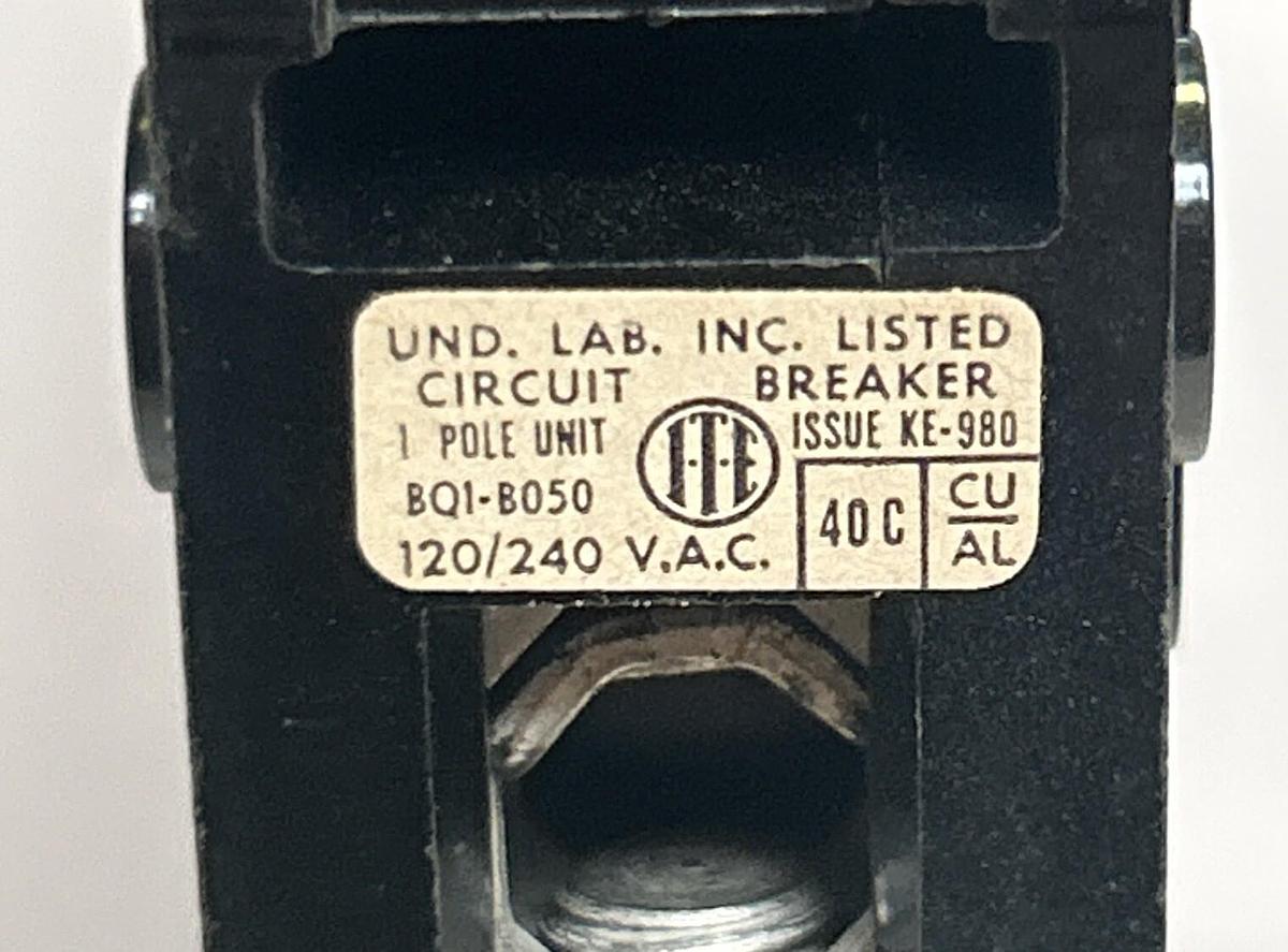 Used SIEMENS ITE,BQ1-B050,CIRCUIT BREAKER 50A 120/240V 1P LOT OF 10