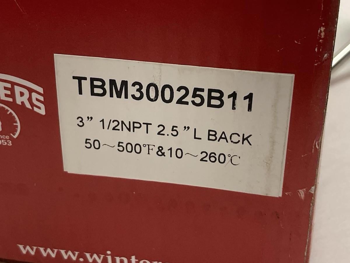 Winters,TBM30025B11,Pressure Gauge 3" 1/2NPT 2.5" L Black