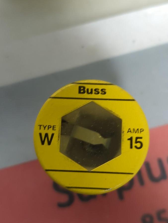 BUSSMANN,W-15,FAST ACTING SCREW-IN 15 AMP FUSES BOX OF 4 PCS NOS