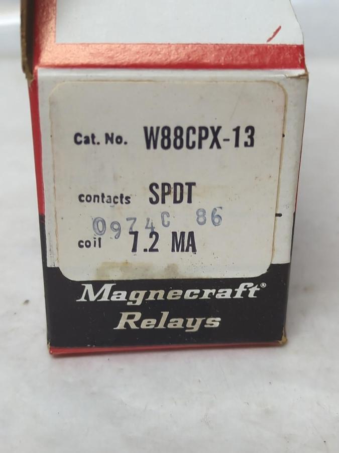 MAGNECRAFT ELECTRIC,W88CPZ-13,RELAY COIL 7.2 MA 8-PIN NOS