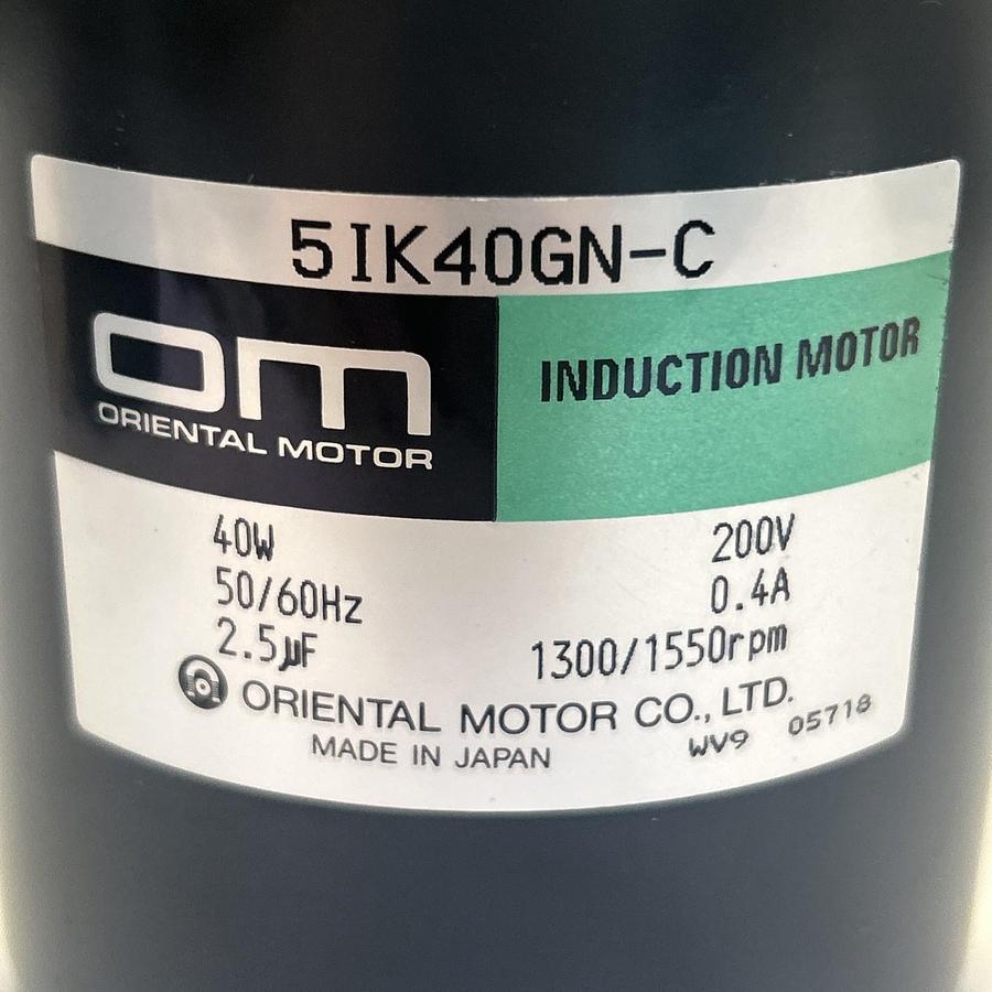 Used ORIENTAL MOTOR,5IK40GN-C,INDUCTION MOTOR