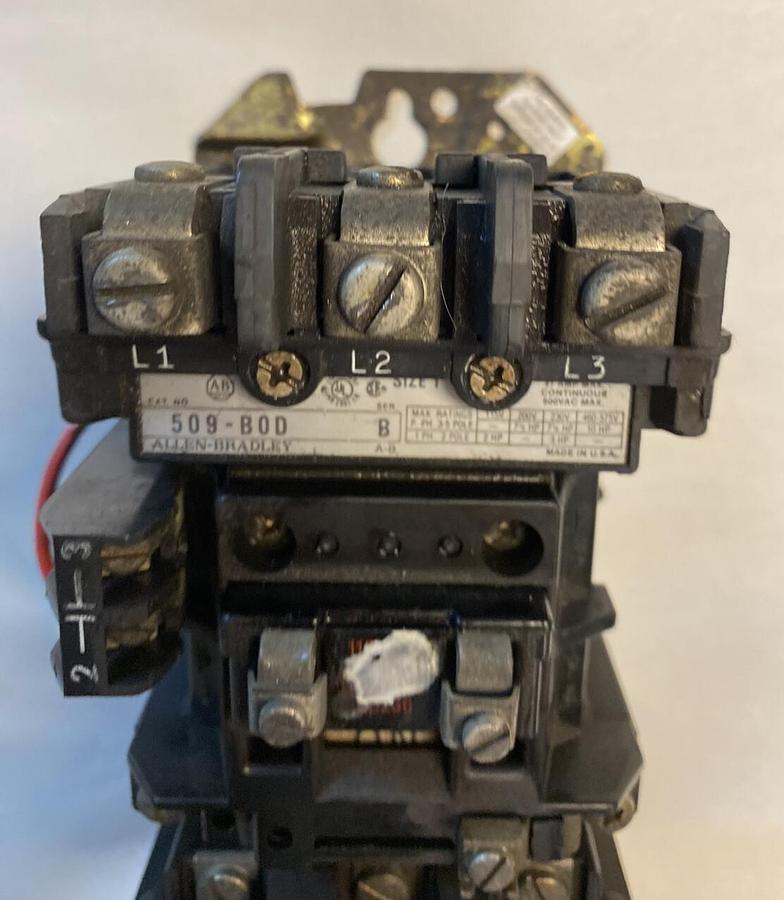 Used Allen-Bradley,509-BOD,Series B Size 1 Motor Starter 27AMP 600V 3 Pole
