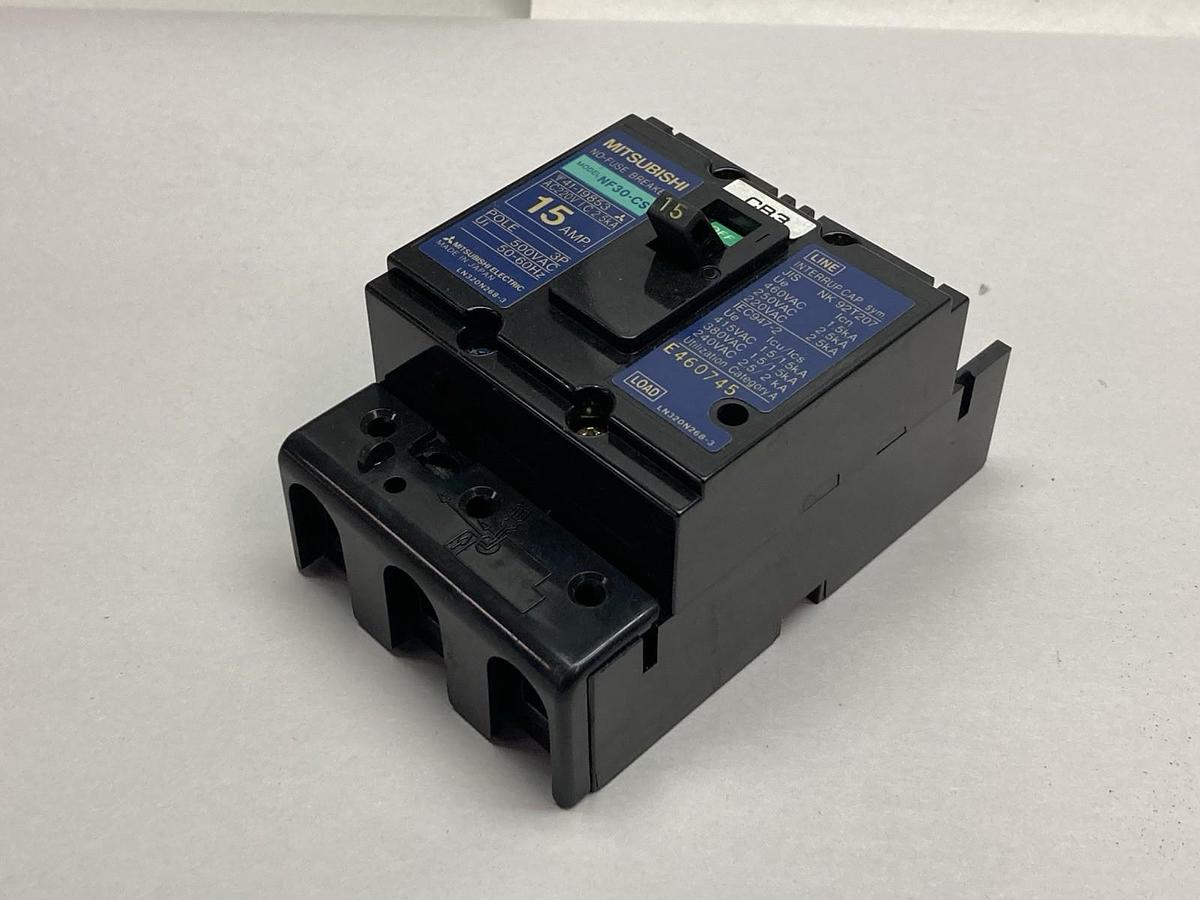Mitsubishi,NF30-CS,3-Pole Circuit Breaker 15A 50/60Hz 500Vac