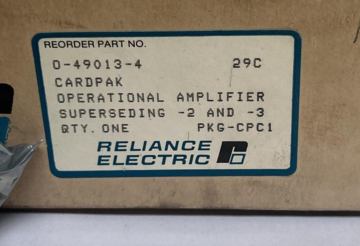 RELIANCE,0-49013-4,OPERATIONAL AMPLIFIER CARDPAK NOS