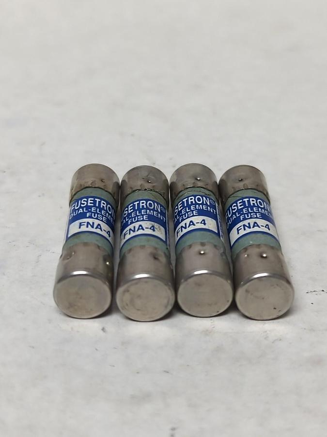 COOPER BUSSMANN,FNA-4,FUSETRON 4 AMP FUSE LOT OF 4 NOS