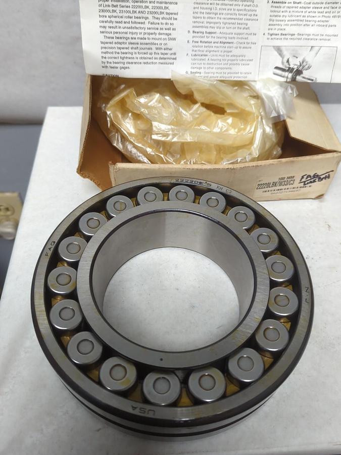 LINK-BELT,22220LBK/W33/C3,SPHERICAL ROLLER BEARING NOS