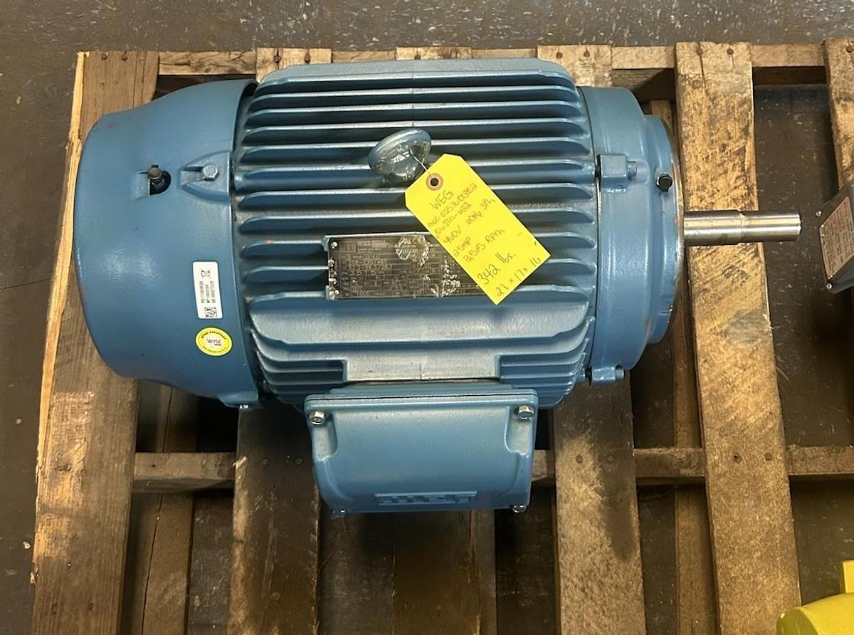 Used WEG,02536ET3E256JM-W22,MOTOR 25HP 208-230/460V 3515RPM 3PH 254/6JM FRAME