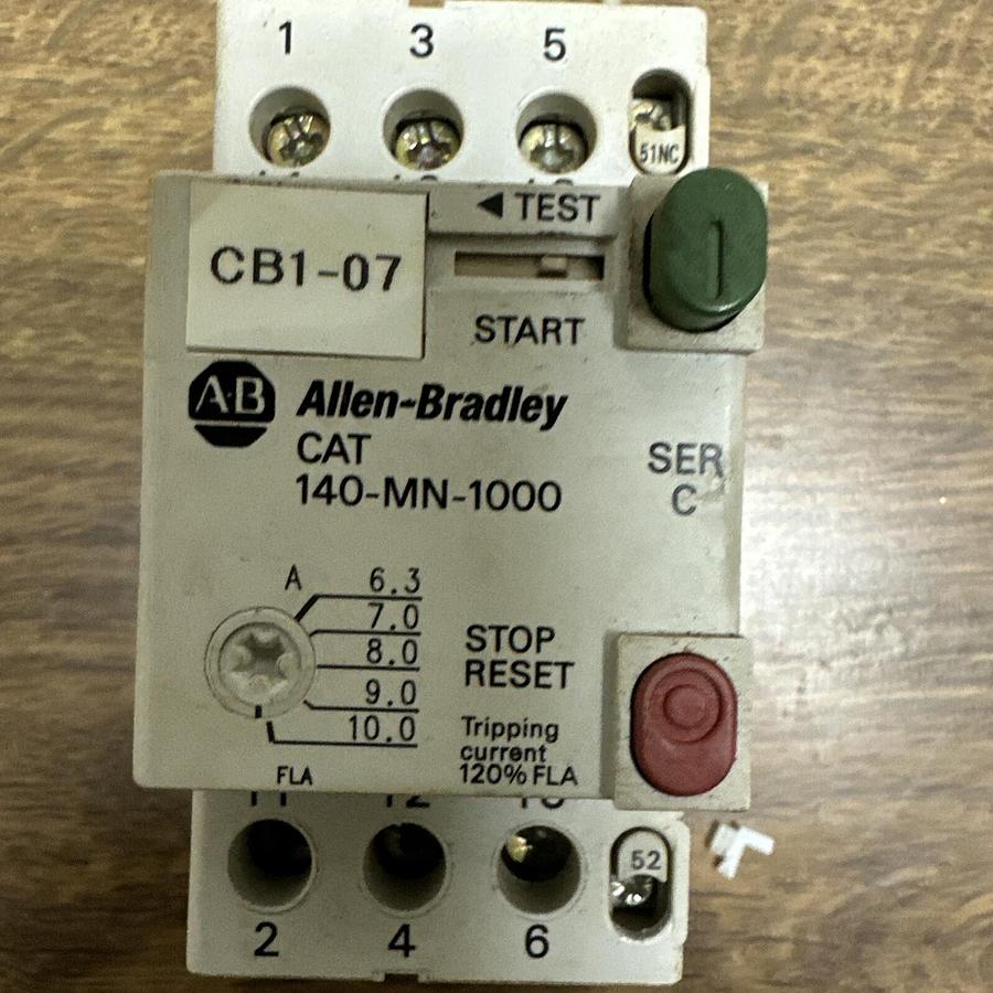 Used Allen Bradley,140-MN-1000 SER C,Manual Motor Starter