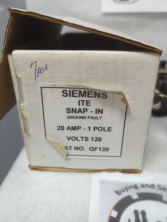 Used SIEMENS,QF120,GROUND FAULT CIRCUIT BREAKER 20 AMP 1-POLE LOT OF 7 PRE-OWNED