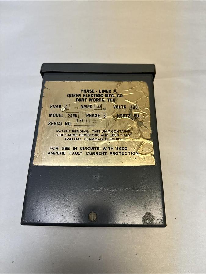 Queen Electric,2400,Phase-Liner 480V 3 Phase 4 KVAR 4.82 Amp (G066)