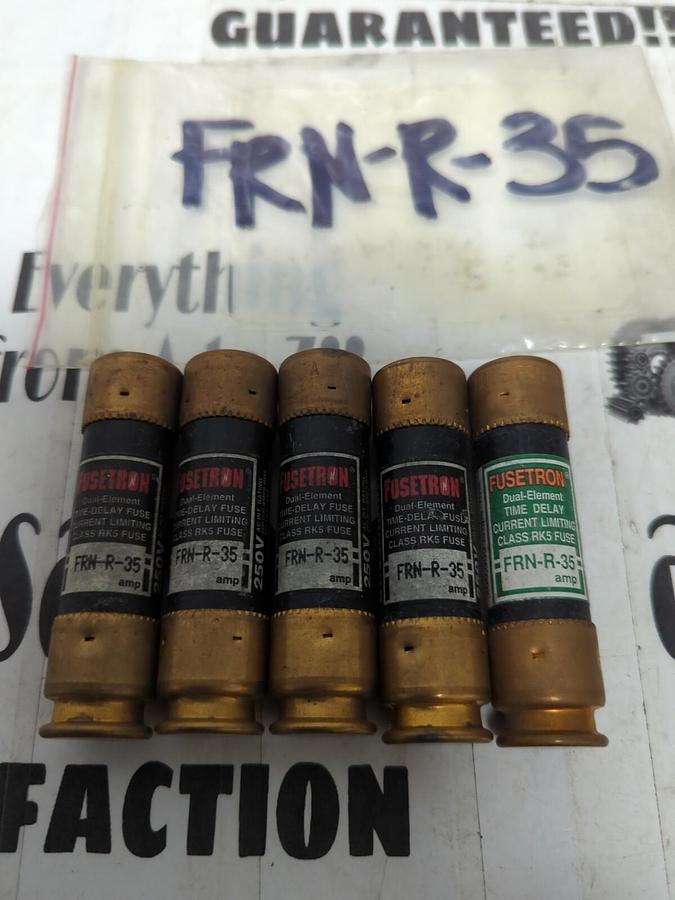 COOPER BUSSMANN,FRN-R-35,FUSETRON 35 AMP FUSES LOT OF 5 NOS