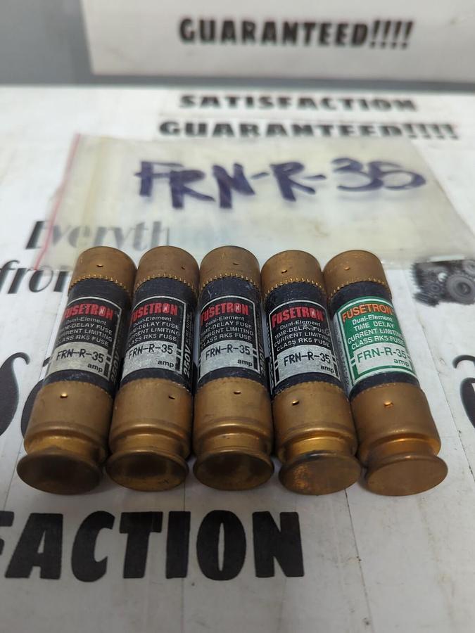 COOPER BUSSMANN,FRN-R-35,FUSETRON 35 AMP FUSES LOT OF 5 NOS