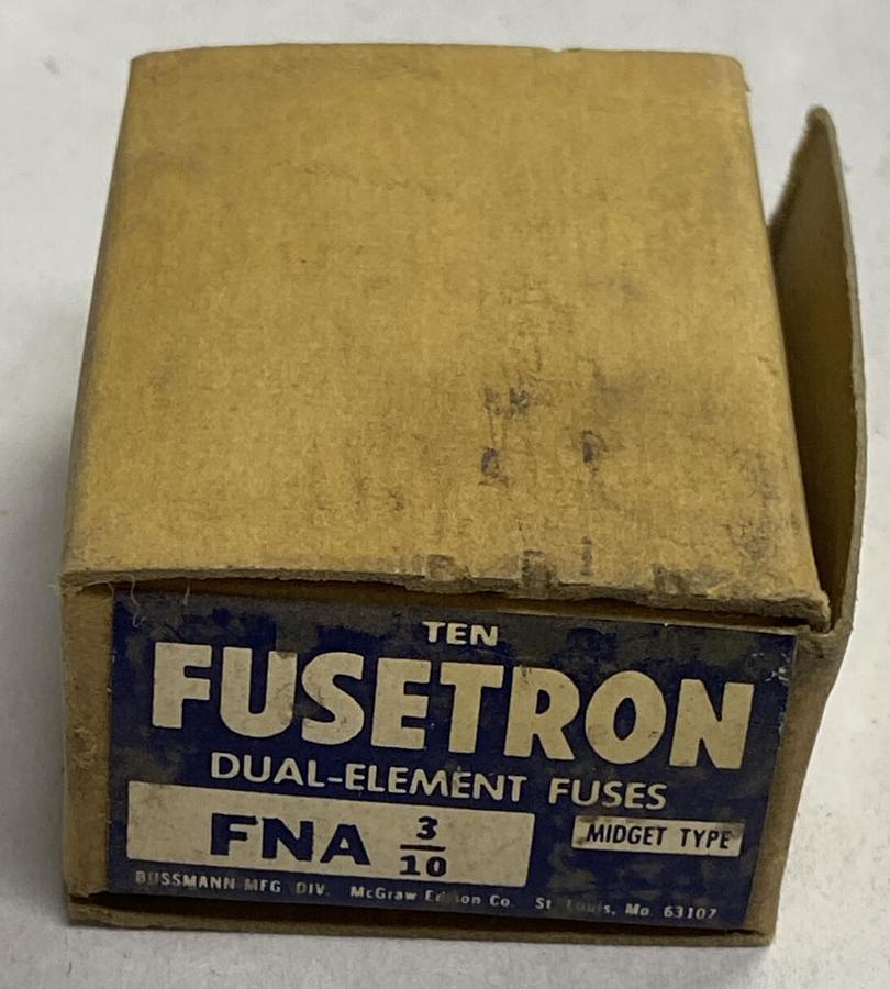 Bussmann,FNA-3/10,Fusetron Fuse Lot Of 10 NOS