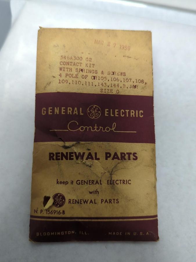 GENERAL ELECTRIC,546A300 G2,CONTACT KIT WITH SPRINGS & SCREWS NOS