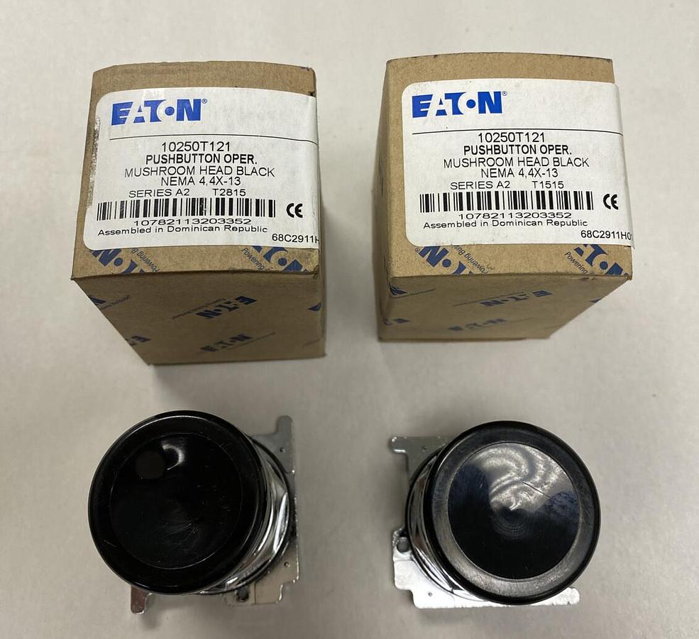 Used Eaton,10250T121,Mushroom Pushbutton Operator Series A2 Lot of 2 NOS
