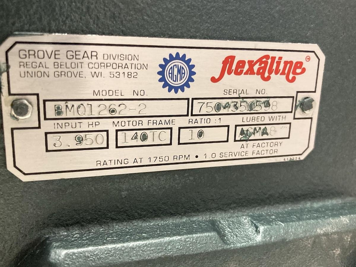 Flexaline Grove Gear,TM01262-2,Gear Reducer Ratio 10:1 Frame 140TC 3.950Hp
