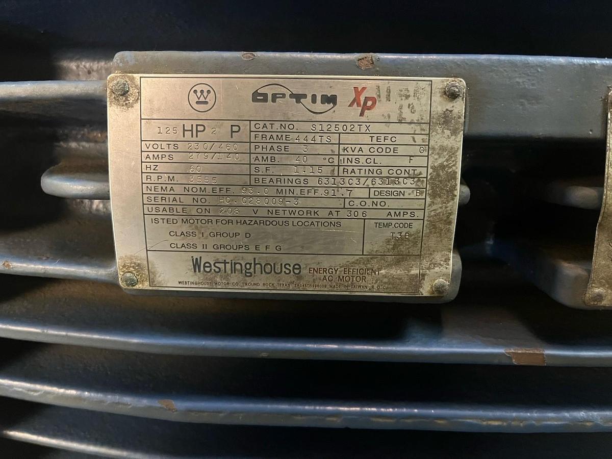 Used WESTINGHOUSE,S12502TX,OPTIM-XP MOTOR 125HP 3PH 444TS 3555RPM