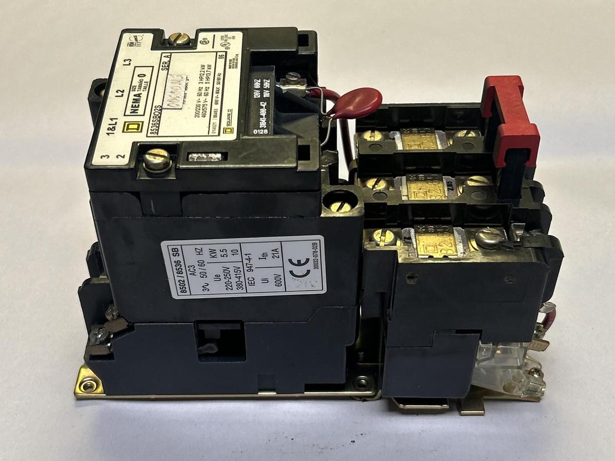 Used SQUARE D,8536SBO2S,STARTER SER A SIZE 0 110/120V COIL