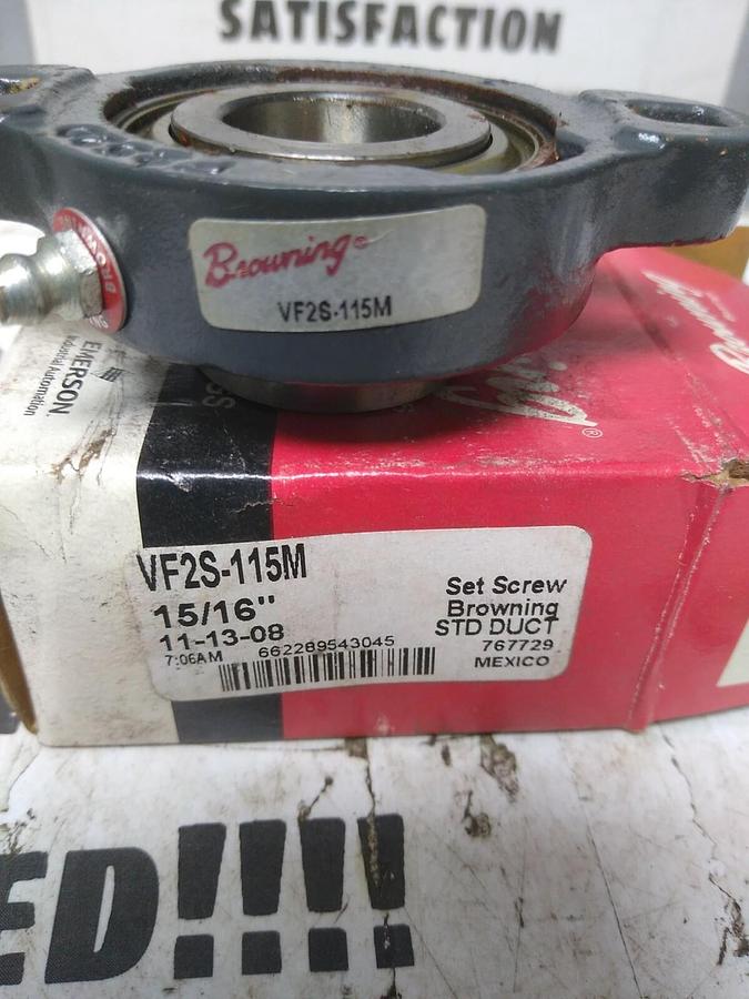 BROWNING,VF2S-115M,FLANGE MOUNT BEARING 2-BOLT 15/16 IN NOS