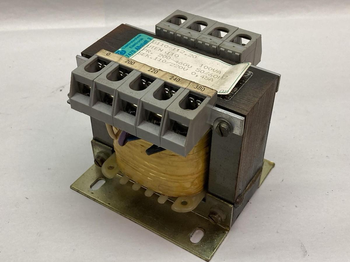 Used Elektrotechnik,Model G110-112.20,Industrial Transformer 100Va 50/60Hz 0.45A