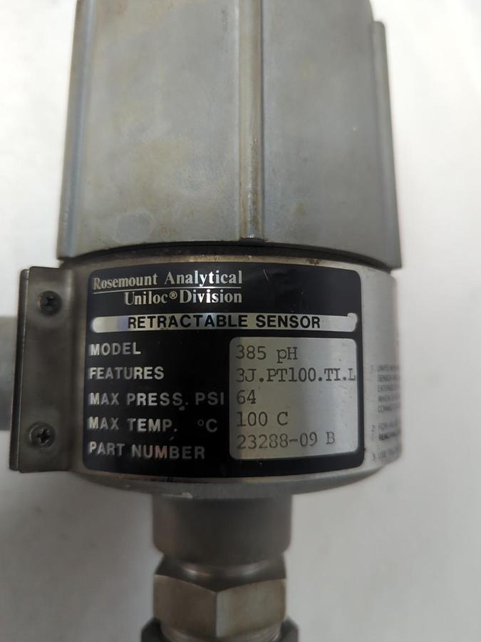 Used ROSEMOUNT,385 PH,ANALYTICAL RETRACTABLE SENSOR PRE-OWNED