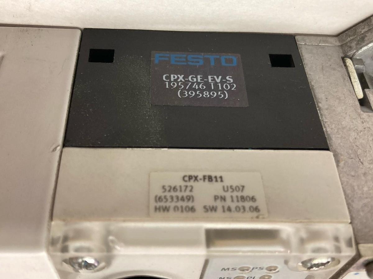 Used Festo,CPX-GE-EV-S,Valve Block w/VIGI-03-4,0 Solenoid Valves