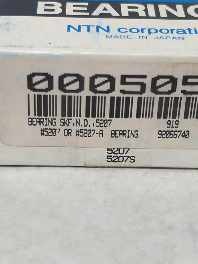 NTN,5207,SELF ALIGNING BALL BEARING NOS