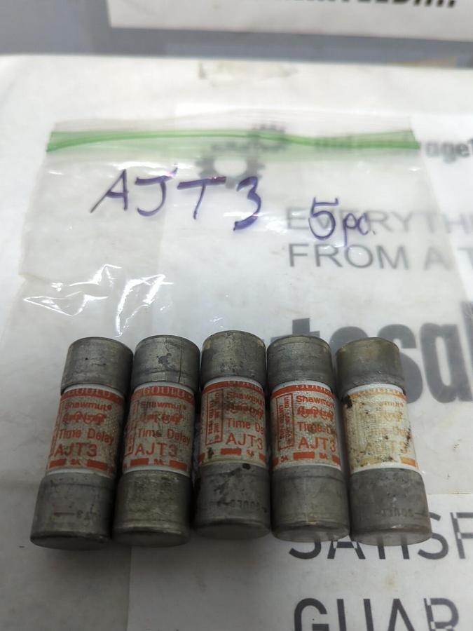 GOULD SHAWMUT,AJT3,AMP-TRAP 3 AMP FUSE LOT OF 5 NOS