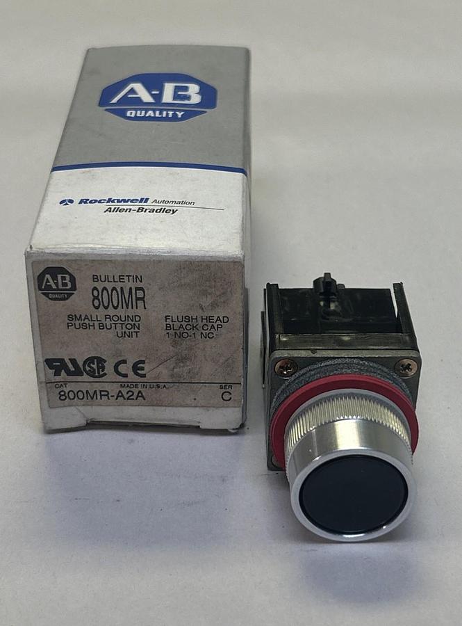 ALLEN BRADLEY,800MR-A2A,BLACK PUSH BUTTON NOS