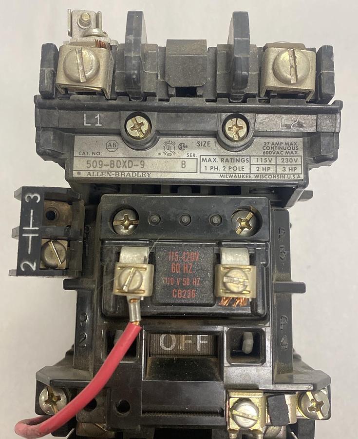 Used ALLEN BRADLEY,509-BOXD-9,STARTER 27A 600V