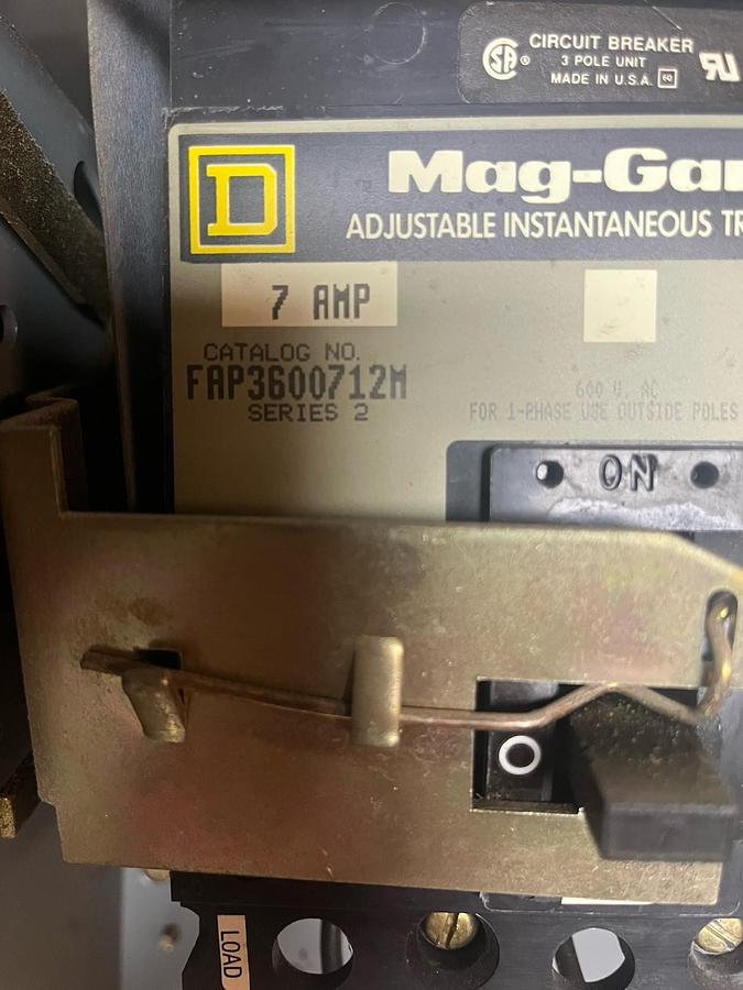 Used SQUARE D,MODEL 5,SIZE 1 MCC 8536SCO3 STARTER BUCKET 7A FAP3600712M BREAKER