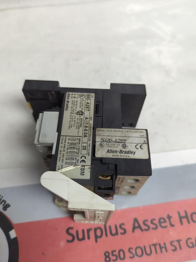 Used ALLEN BRADLEY,592-A2ET,SERIES A OVERLOAD RELAY WITH 193-BPM2 PRE-OWNED