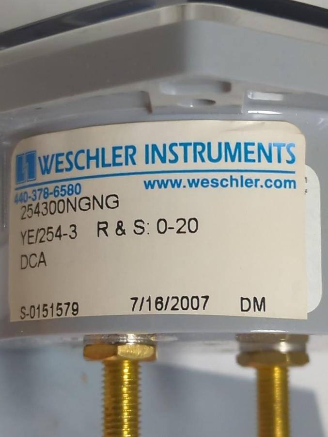 YOKOGAWA,YE/254-3,PANEL METER 0-20 DCA NOS