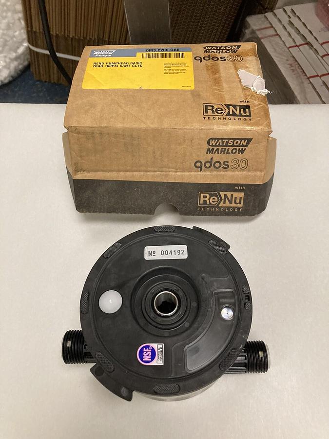 Watson Marlow,Renu 30,Santoprene PFPE Pump head 7 Bar  100 PSI  0M3.2200.GB0