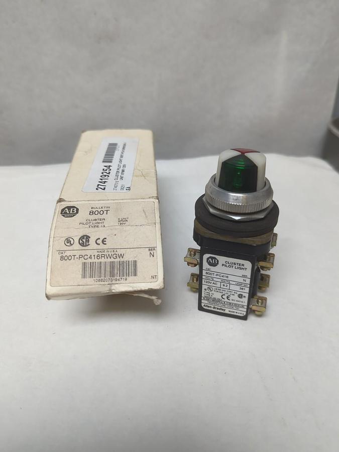 ALLEN BRADLEY,800T-PC416RWGW,CLUSTER PILOT LIGHT TYPE 13 NOS