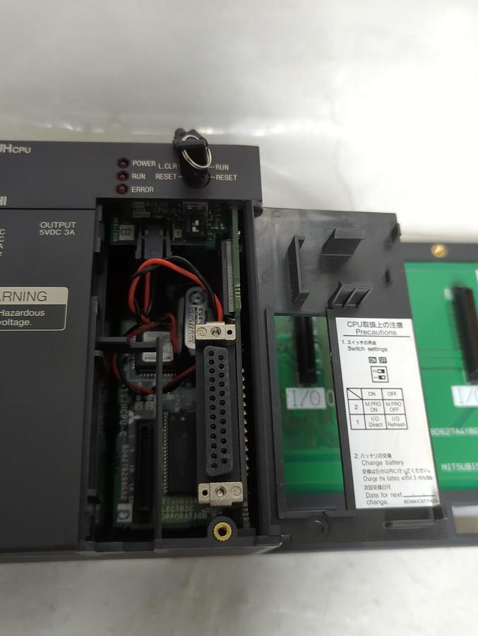 Used MITSUBISHI,A1SJHCPU-A,CPU UNIT WITH 5 CARD RACK  PRE-OWNED