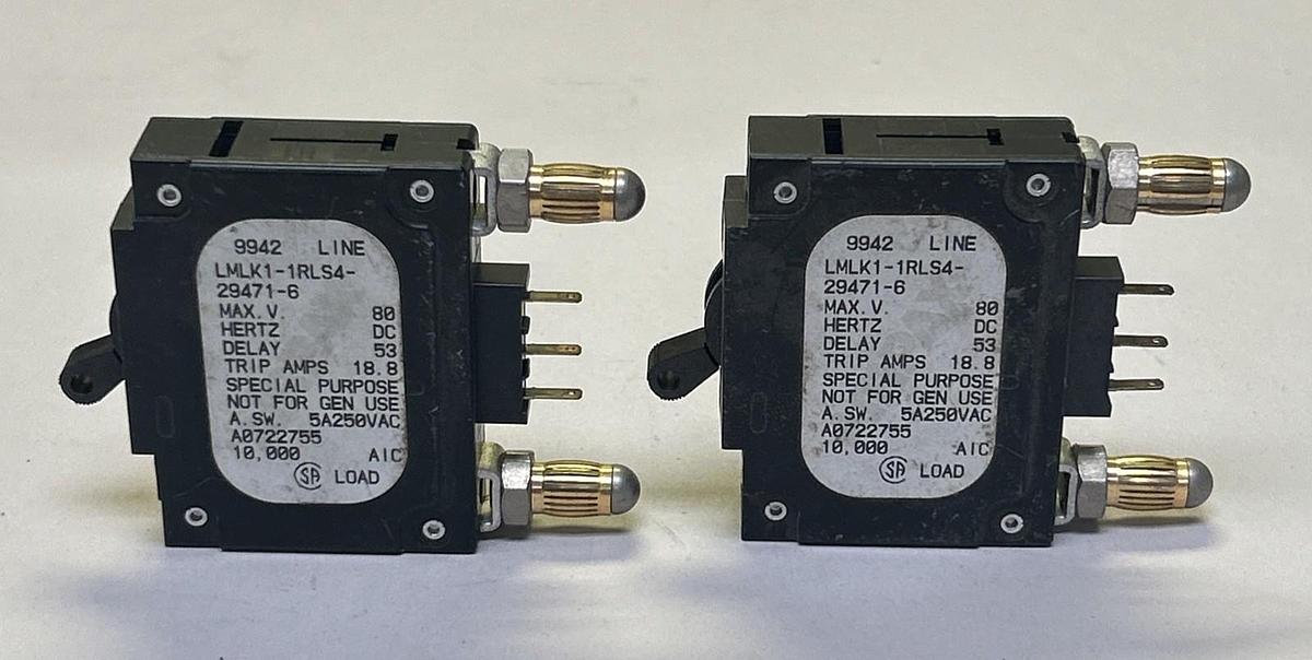 Used AIRPAX,LMLK1-1RLS4-29471-6,CIRCUIT BREAKER 15A LOT OF 2