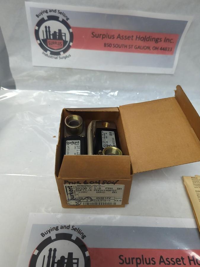 URKERT,453018V,SOLENOID VALVE 0330 C 1/8 FPM BR NPT 1/4 BOX OF 2 PCS NOS