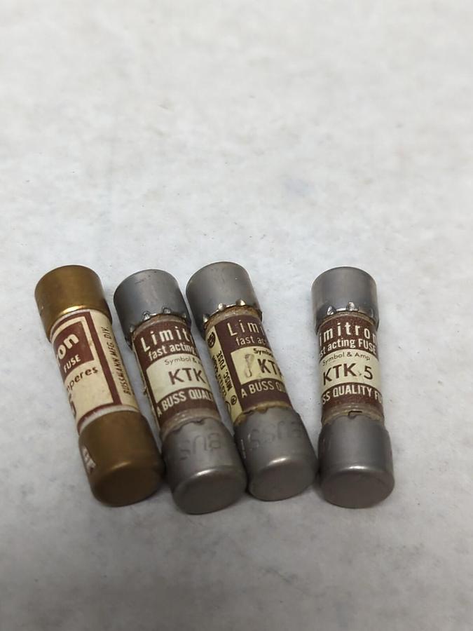COOPER BUSSMANN,KTK 5,LIMITRON 5 AMP FUSE LOT OF 4 NOS