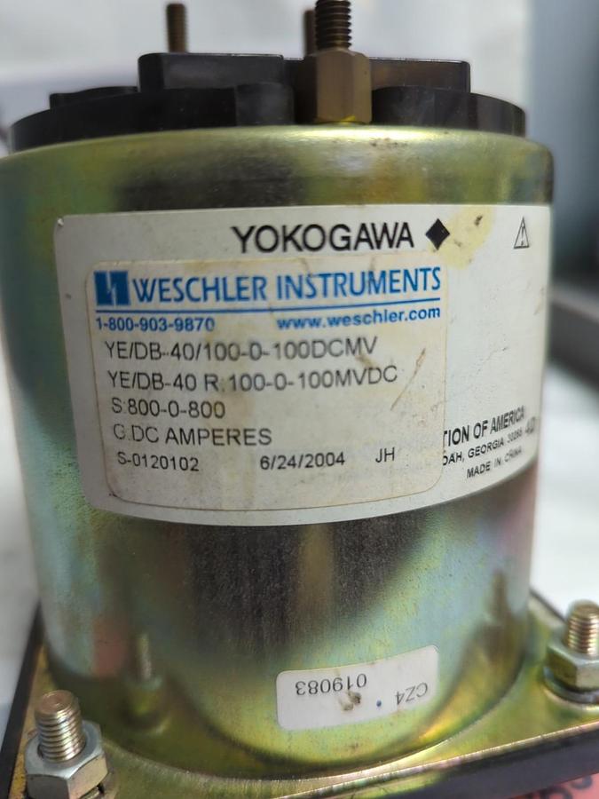 Used YOKOGAWA,YE/DB-40/100-0-100,PANEL METER 800-800 DC AMPERES PRE-OWNED