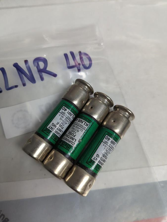Used LITTELFUSE,KLNR-40,FAST-ACTING 40 AMP FUSE LOT OF 3 PRE-OWNED