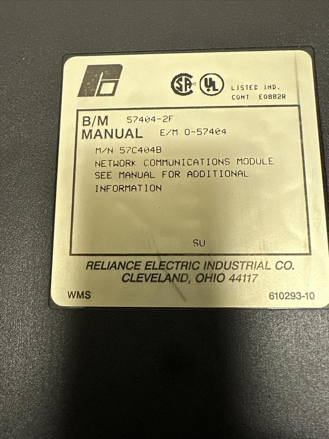 Used Reliance Electric,57404B,Network Communications Module