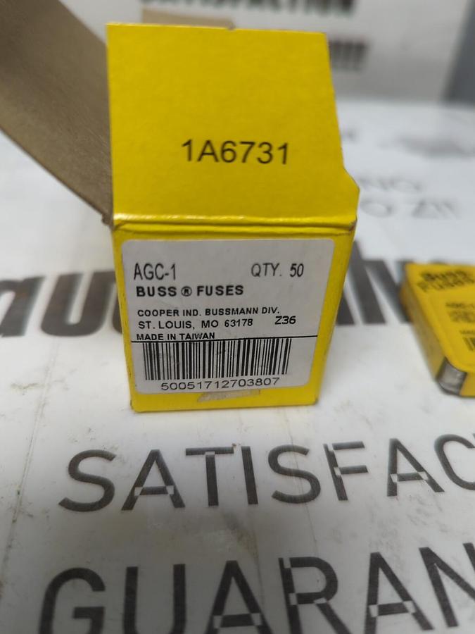 COOPER BUSSMANN,AGC-1,GLASS FUSES LOT OF 55 NEW