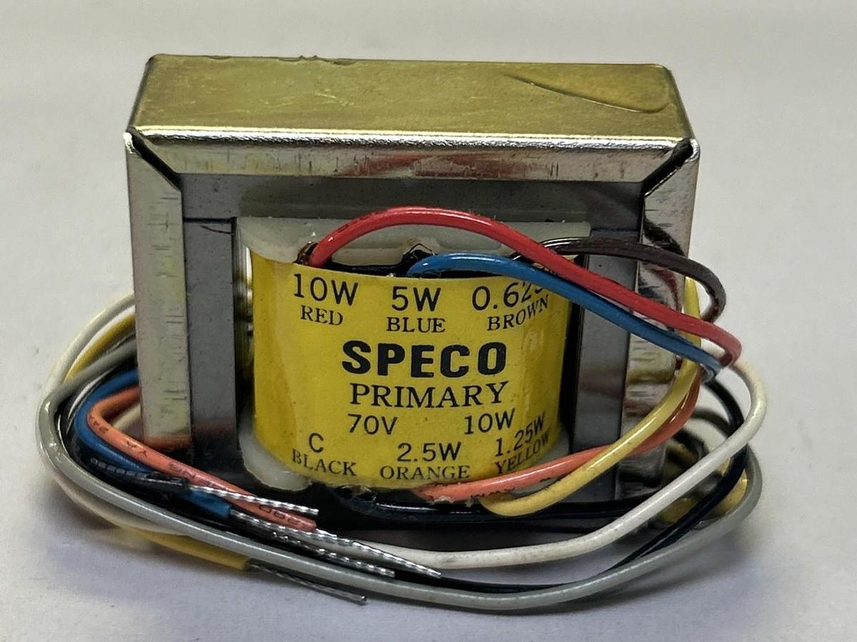 SPECO,T-7010,LINE MATCHING TRANSFORMER 70V 10W NOS