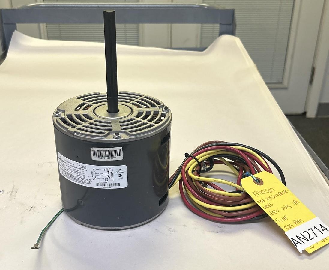 Used EMERSON,K55HXBKR-6085,MOTOR 1/3HP 208-230V 700/825RPM 1PH