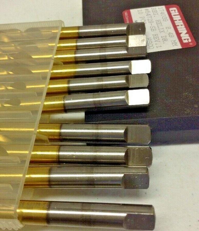 Guhring,174039,8.49 MM Helix Drill LOT OF 10 54729-SB 127MM OAL