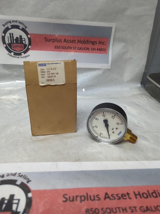 WIKA,4253116,GAUGE RANGE 30PSI 1/4 IN NPT BOTTOM CONNECTION 2-1/2 IN FACE NOS