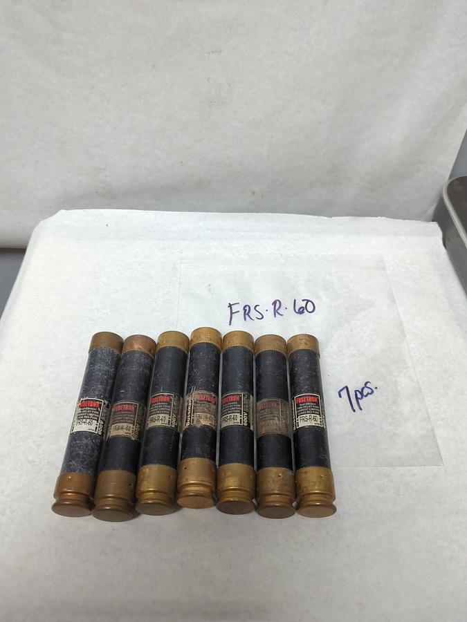 Used COOPER BUSSMANN,FRS-R-60,FUSETRON 60 AMP FUSE LOT OF 7 PRE-OWNED