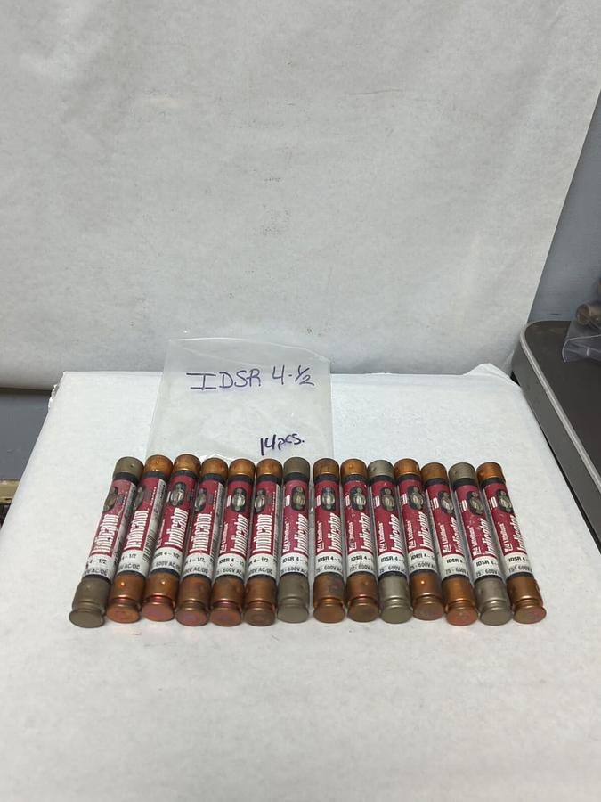 Used LITTELFUSE,IDSR 4-1/2,INDICATOR 4-1/2 AMP FUSE LOT OF 14 PRE-OWNED