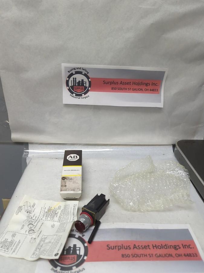 ALLEN BRADLEY,800MR-P16RS,SMALL ROUND XFMR PILOT LIGHT RED SERIES D 120V  NOS